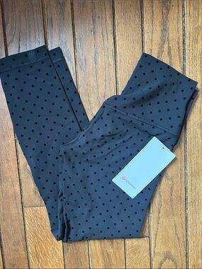 Lululemon Black Polka Dot Flock RARE Align HR 25" Leggings Size 4 NWT